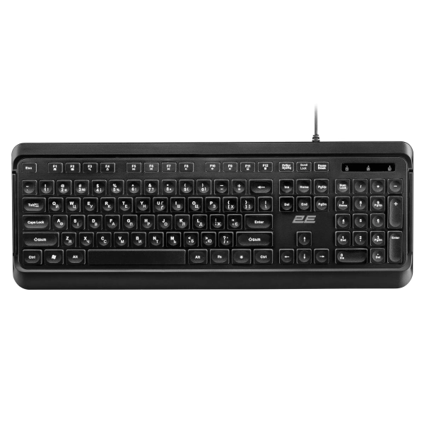 Купить Клавиатура 2E KS120 White Backlight EN/UK Black (2E-KS120UB_UA) - фото 2