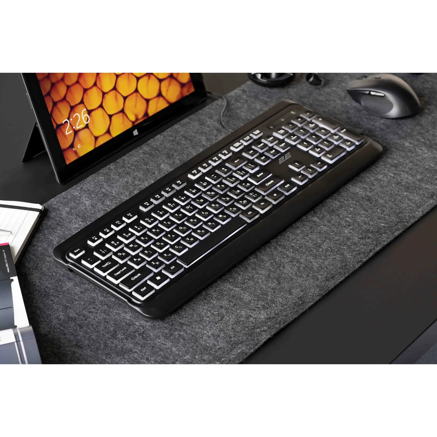 Купить Клавиатура 2E KS120 White Backlight EN/UK Black (2E-KS120UB_UA) - фото 7