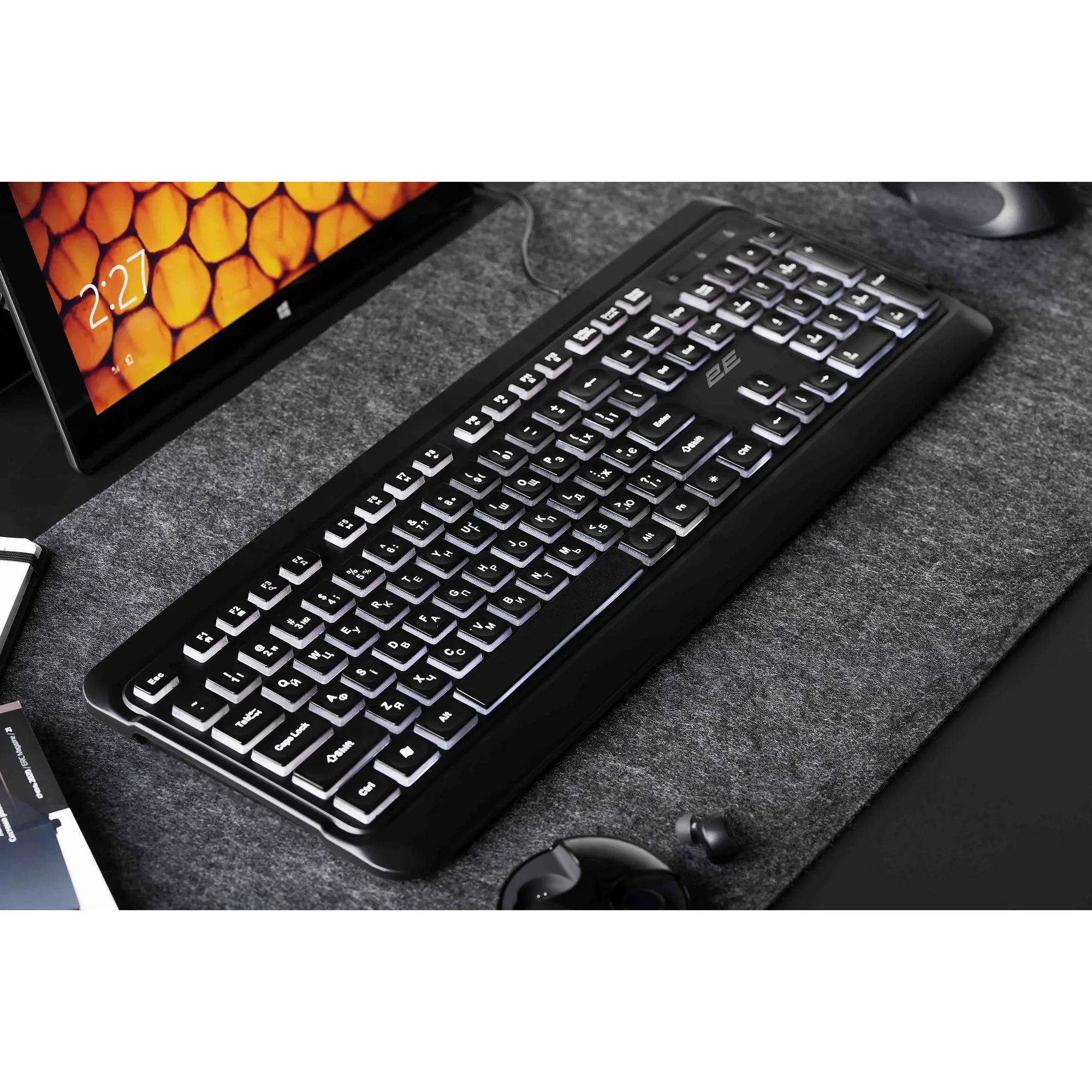 Купить Клавиатура 2E KS120 White Backlight EN/UK Black (2E-KS120UB_UA) - фото 8