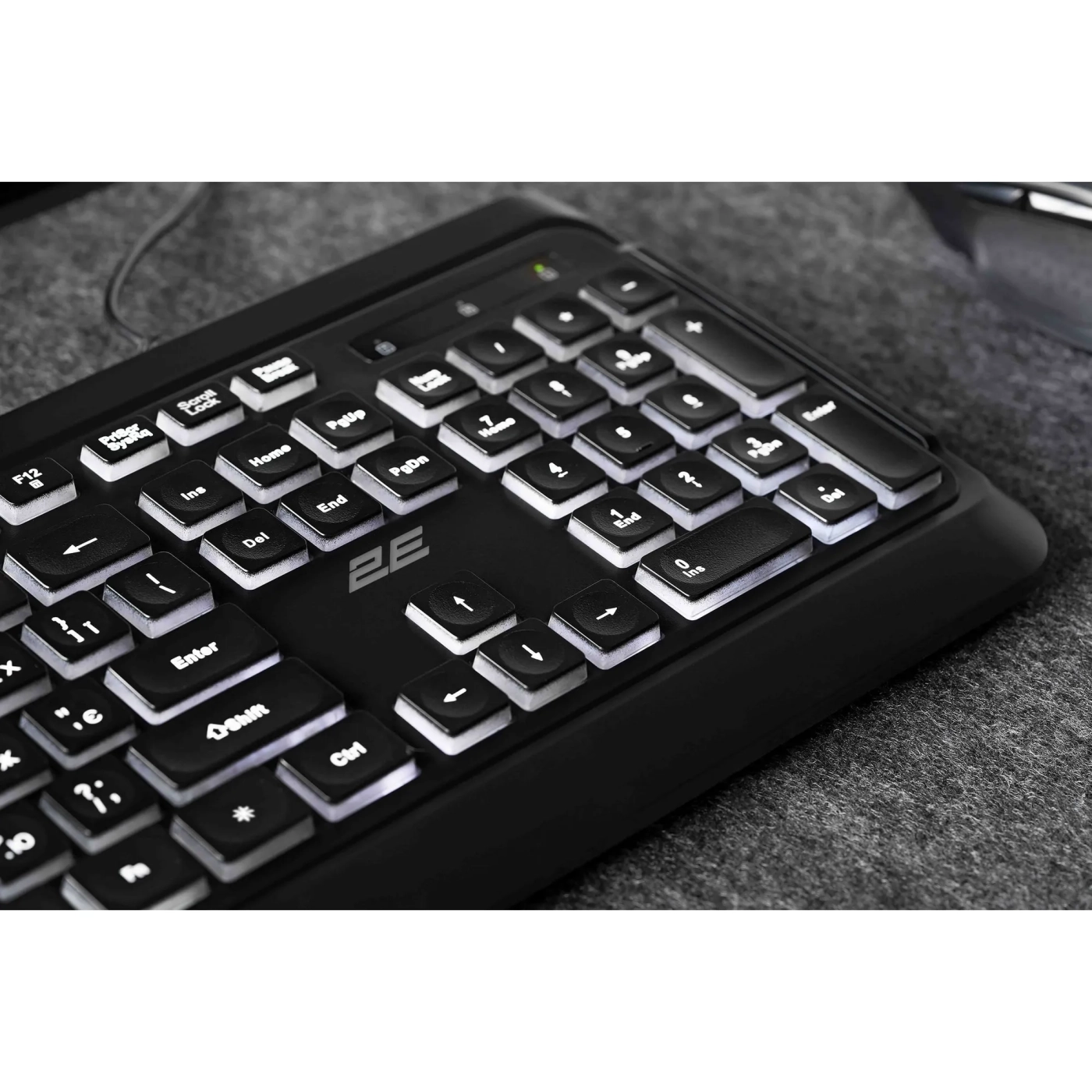Купить Клавиатура 2E KS120 White Backlight EN/UK Black (2E-KS120UB_UA) - фото 10