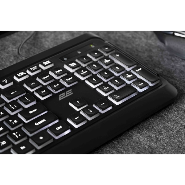 Купить Клавиатура 2E KS120 White Backlight EN/UK Black (2E-KS120UB_UA) - фото 10