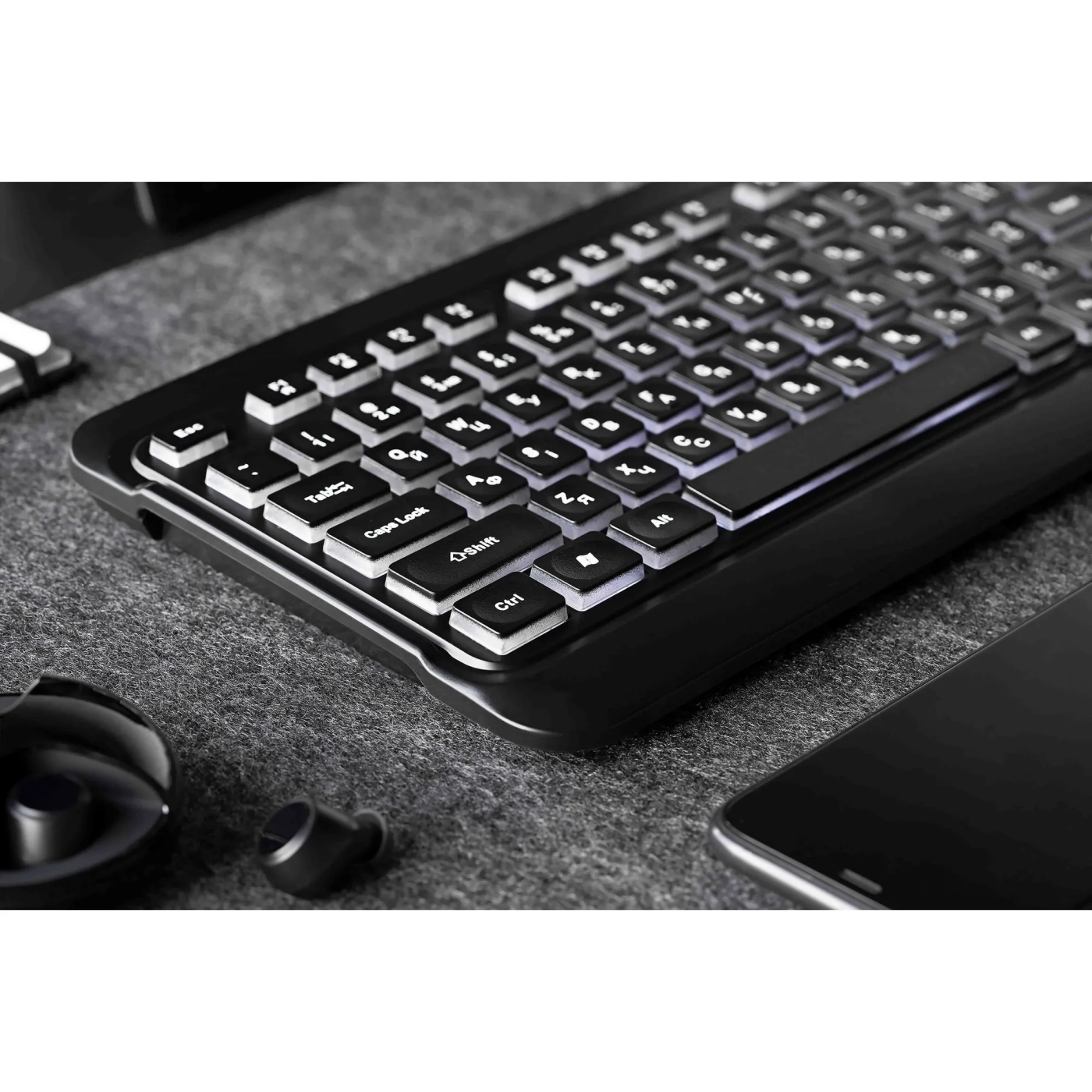 Купить Клавиатура 2E KS120 White Backlight EN/UK Black (2E-KS120UB_UA) - фото 11