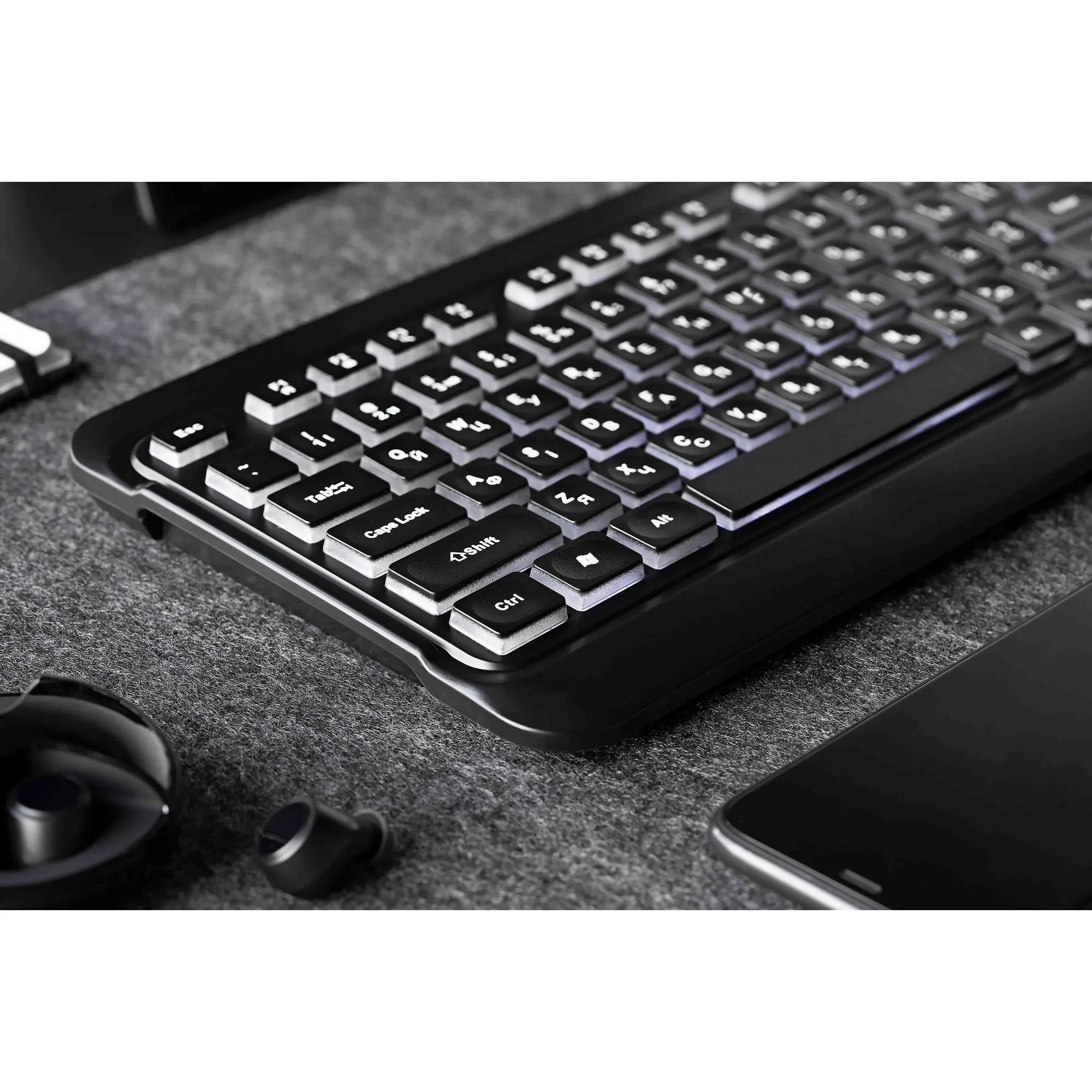 Купить Клавиатура 2E KS120 White Backlight EN/UK Black (2E-KS120UB_UA) - фото 11