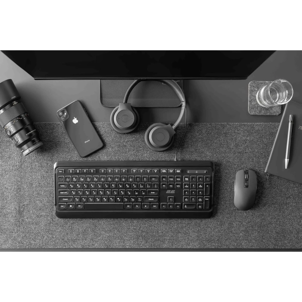 Купить Клавиатура 2E KS120 White Backlight EN/UK Black (2E-KS120UB_UA) - фото 12