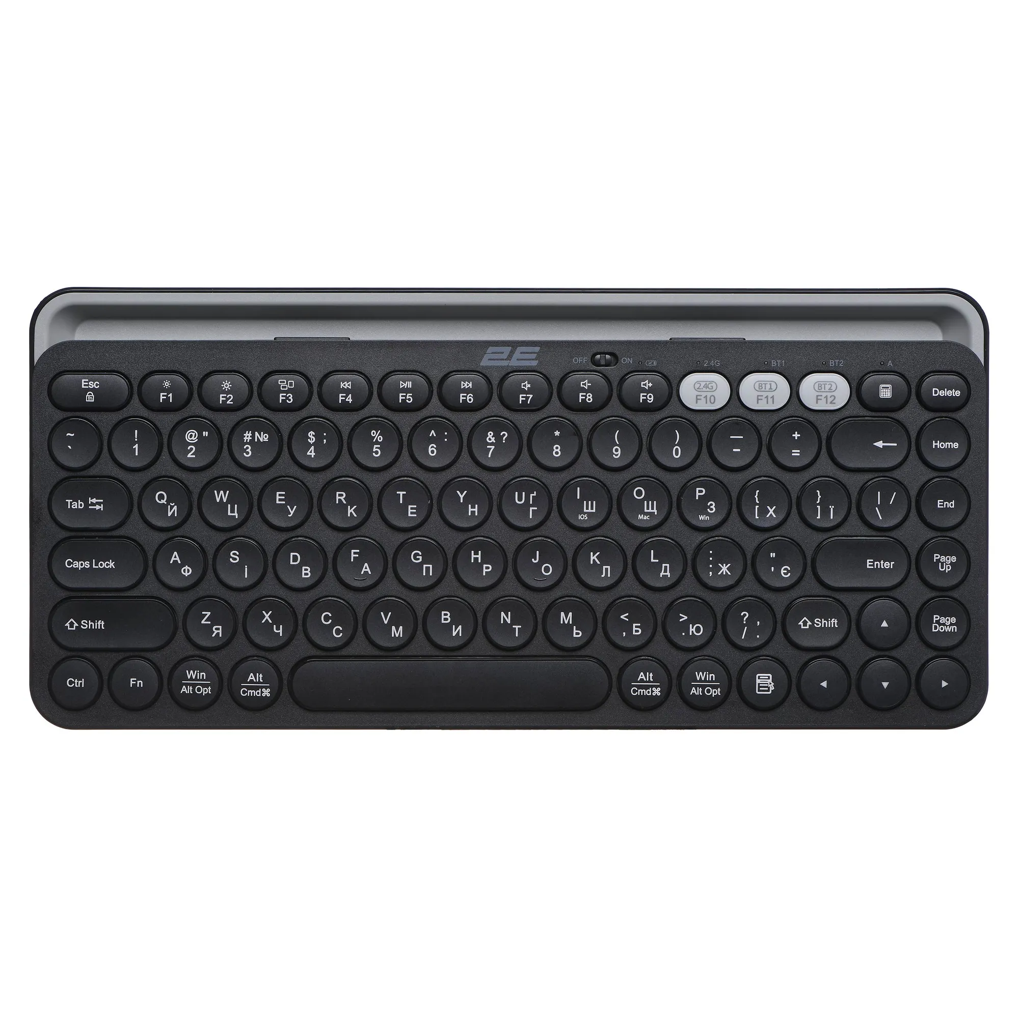 Купити Клавіатура 2E KS250 Wireless USB/Bluetooth UA Black (2E-KS250WBK_UA) - фото 1