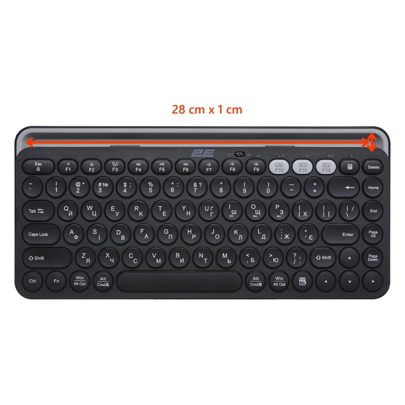Купити Клавіатура 2E KS250 Wireless USB/Bluetooth UA Black (2E-KS250WBK_UA) - фото 8