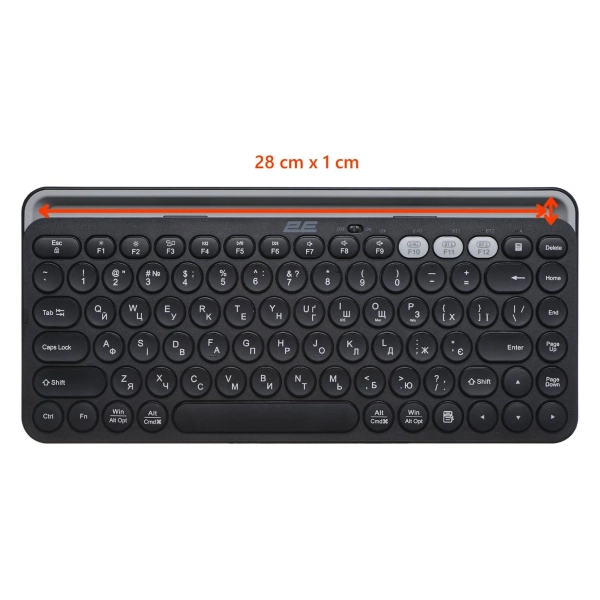 Купити Клавіатура 2E KS250 Wireless USB/Bluetooth UA Black (2E-KS250WBK_UA) - фото 8