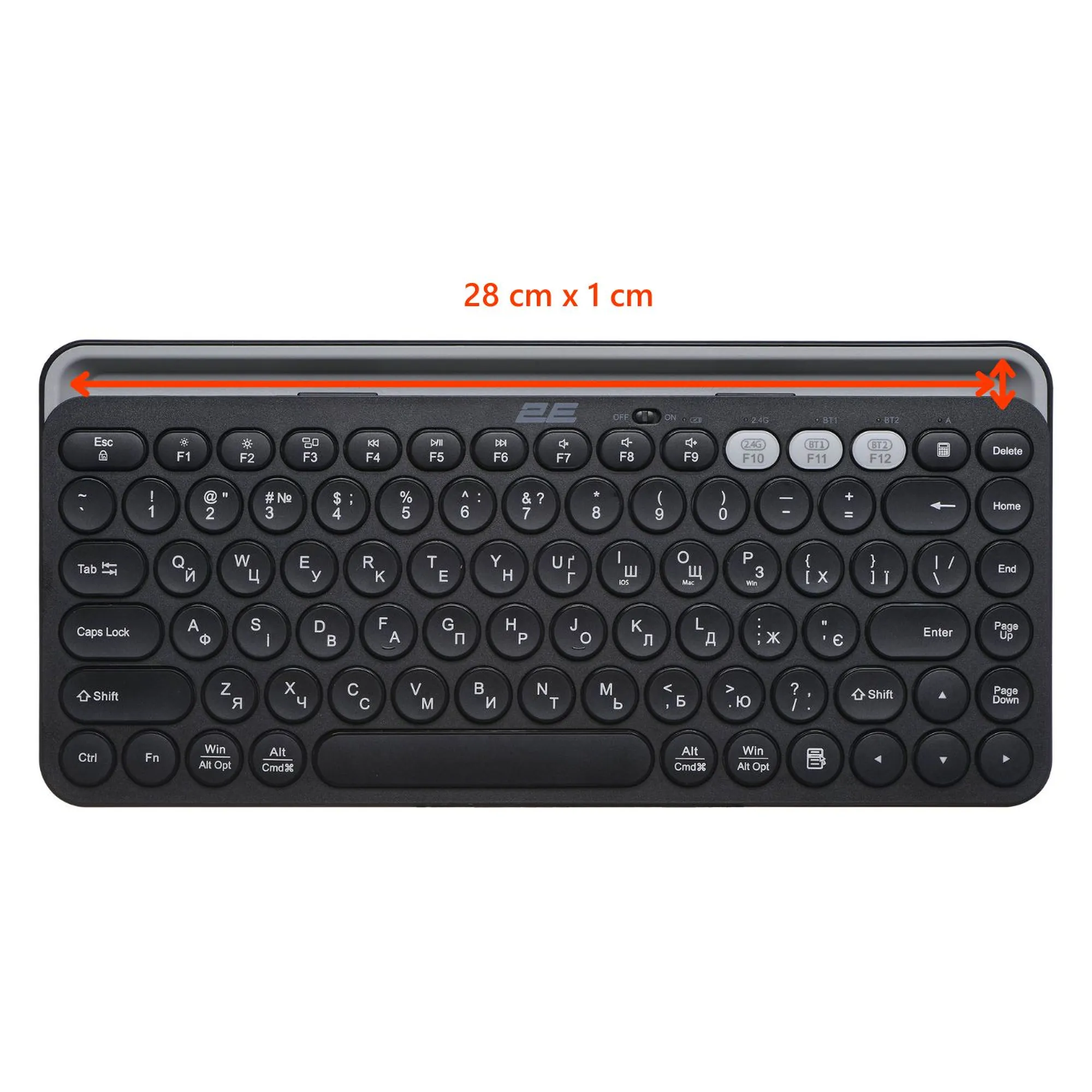 Купити Клавіатура 2E KS250 Wireless USB/Bluetooth UA Black (2E-KS250WBK_UA) - фото 8