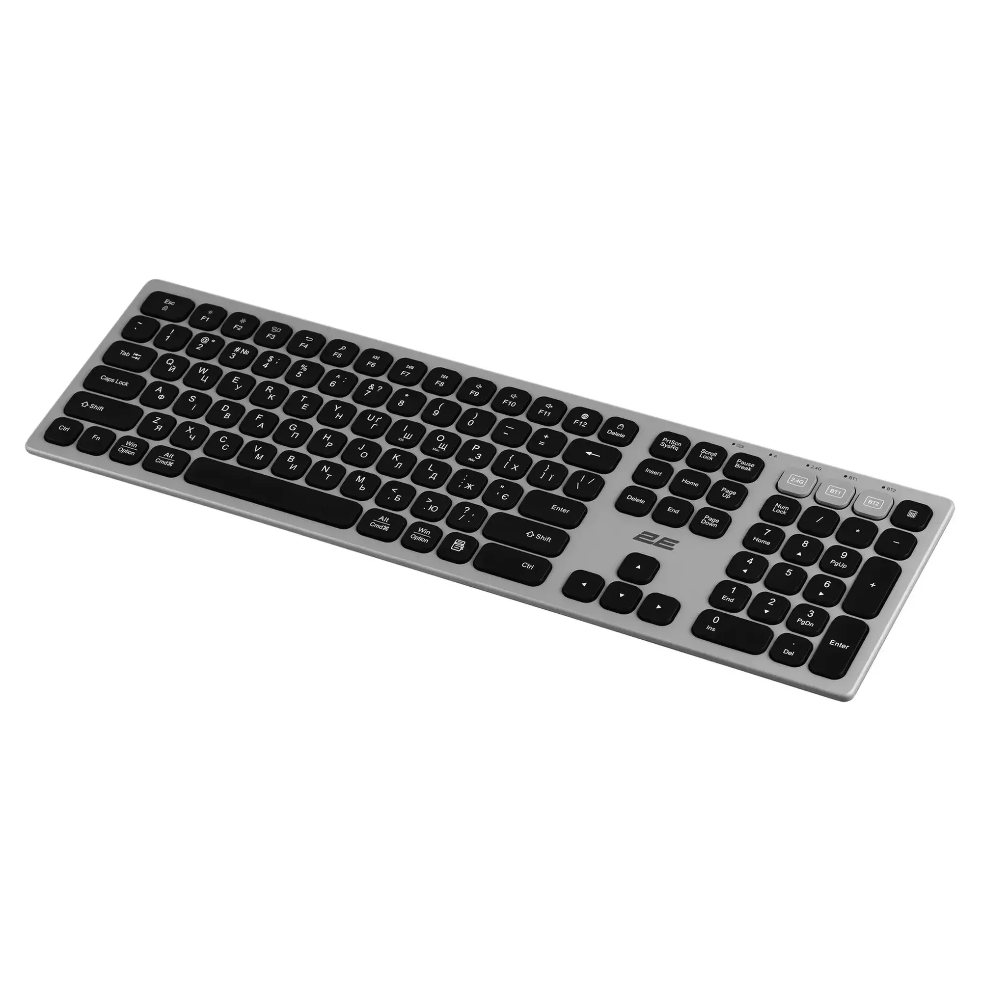 Купити Клавіатура 2E KS270 WL/BT EN/UKR Grey/Black (2E-KS270WBGR_UA) - фото 2