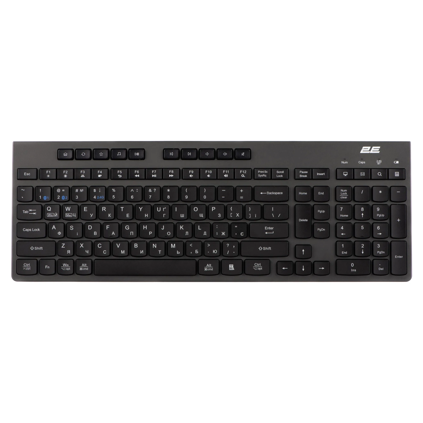 Купити Клавіатура 2E KS280 WL/BT Black/Gray (2E-KS280WBGR_UA) - фото 1