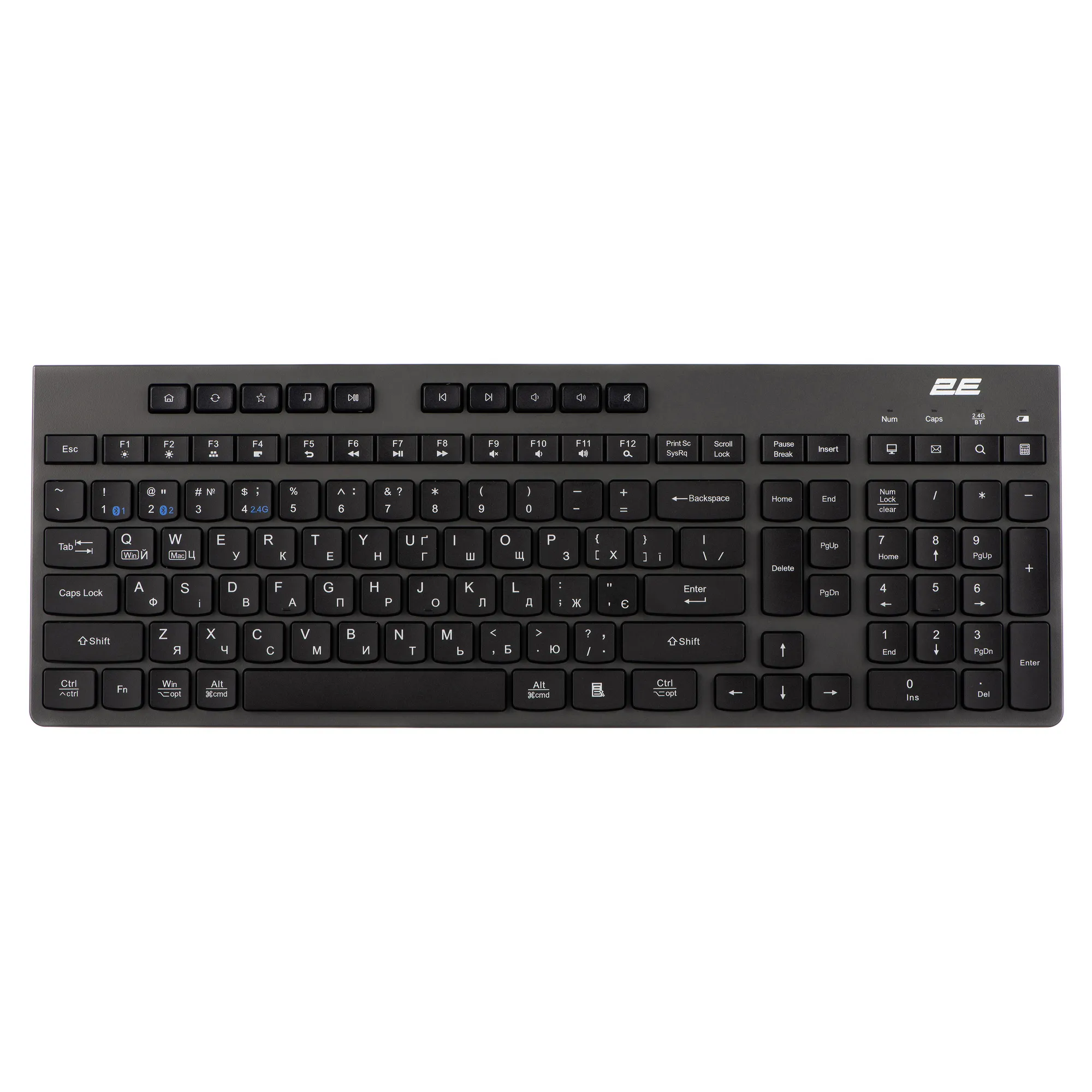 Купити Клавіатура 2E KS280 WL/BT Black/Gray (2E-KS280WBGR_UA) - фото 1
