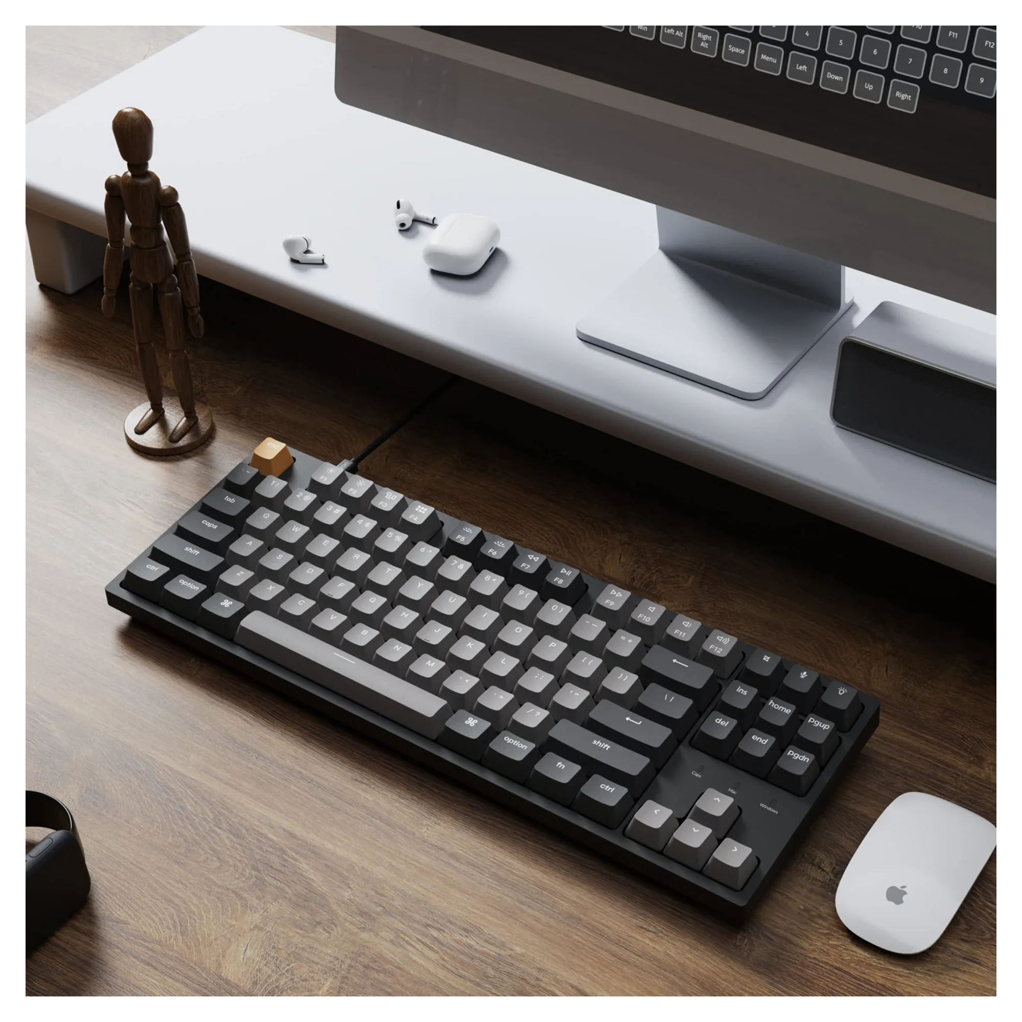 Купить Клавиатура Keychron C1 Pro 87 Key RGB Keychron K Pro Red Switch (C1PL1_KEYCHRON) Black - фото 7