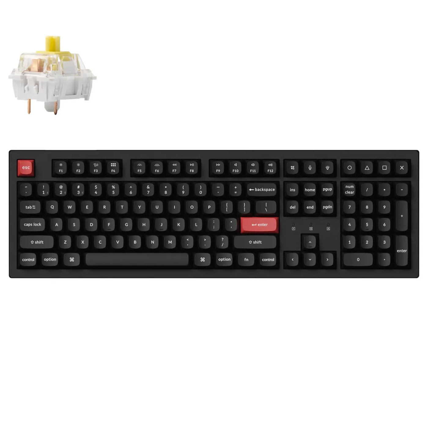 Купить Клавиатура Keychron K10 Pro 108 Key White Led K Pro Banana (K10P-A4-UA) Black - фото 2
