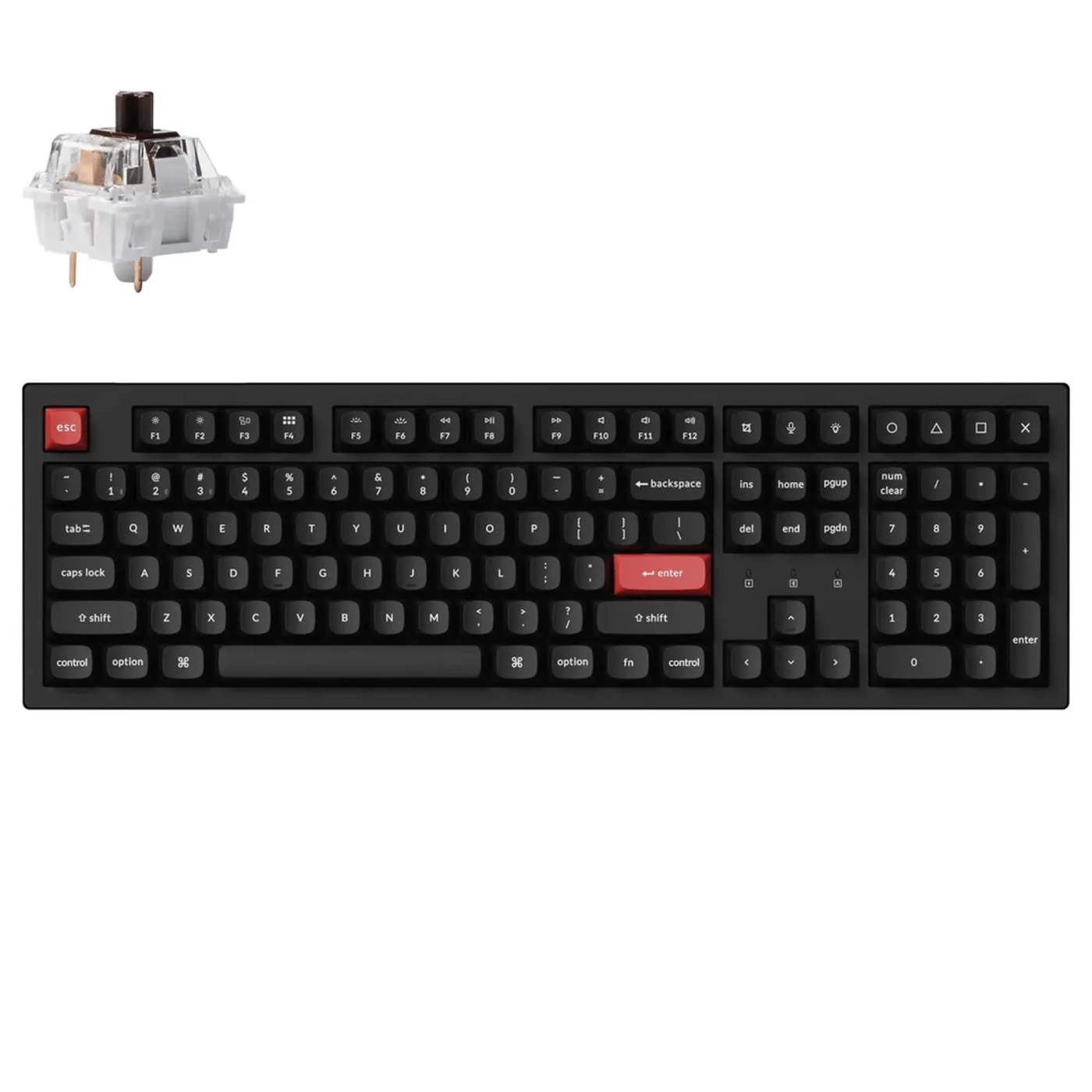Купить Клавиатура Keychron K10 Pro 108 Key White Led K Pro Brown (K10P-A3-UA) Black - фото 2