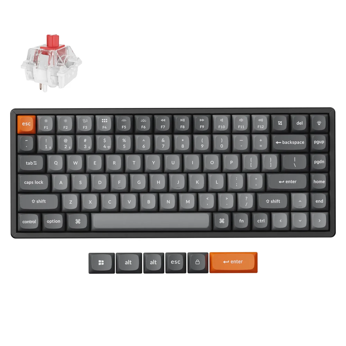 Купити Клавіатура Keychron K2 Max 84 Key RGB Keychron Super Red (K2M-C1-UA) Black - фото 2
