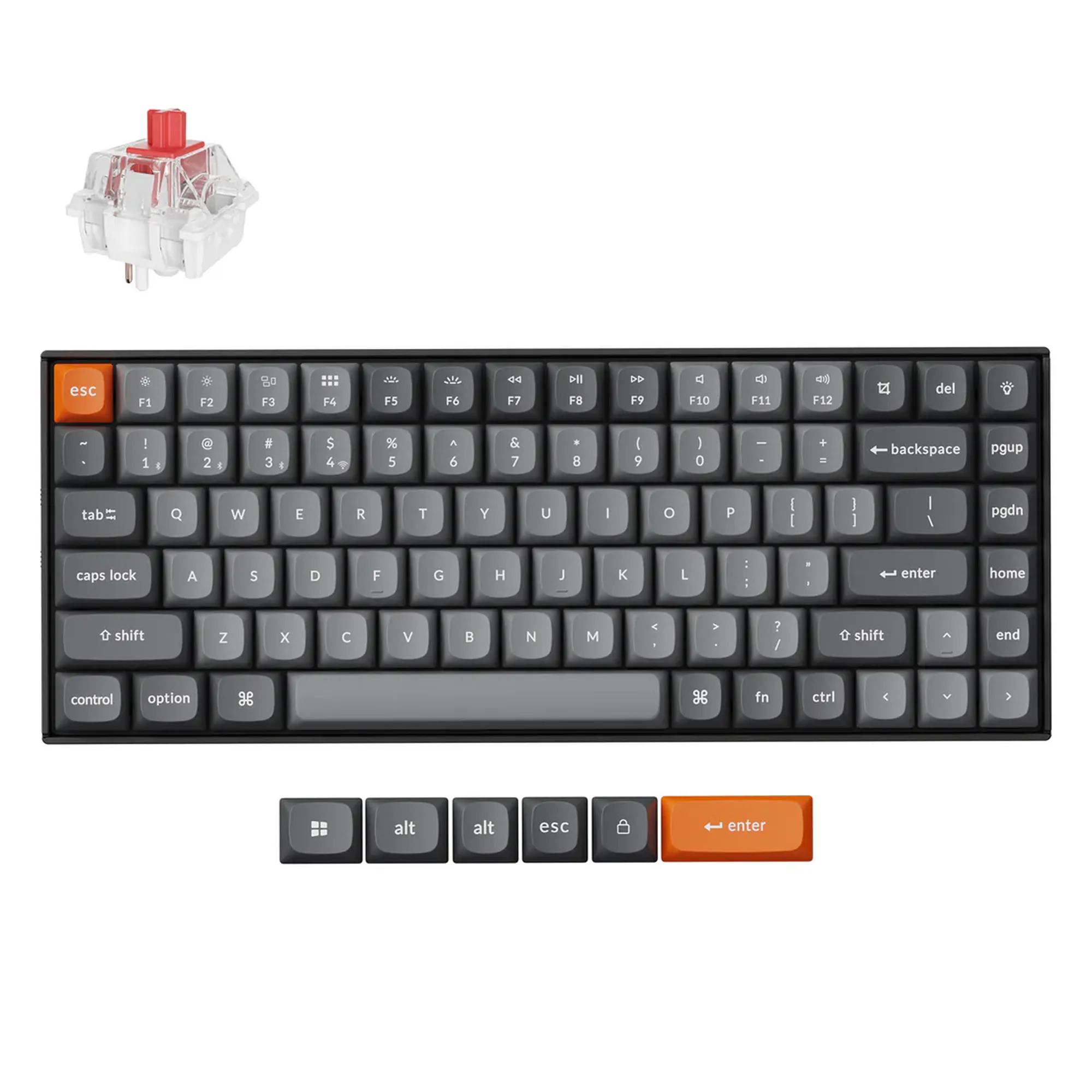 Купити Клавіатура Keychron K2 Max 84 Key White Led Keychron Super Red (K2M-A1-UA) Black - фото 2