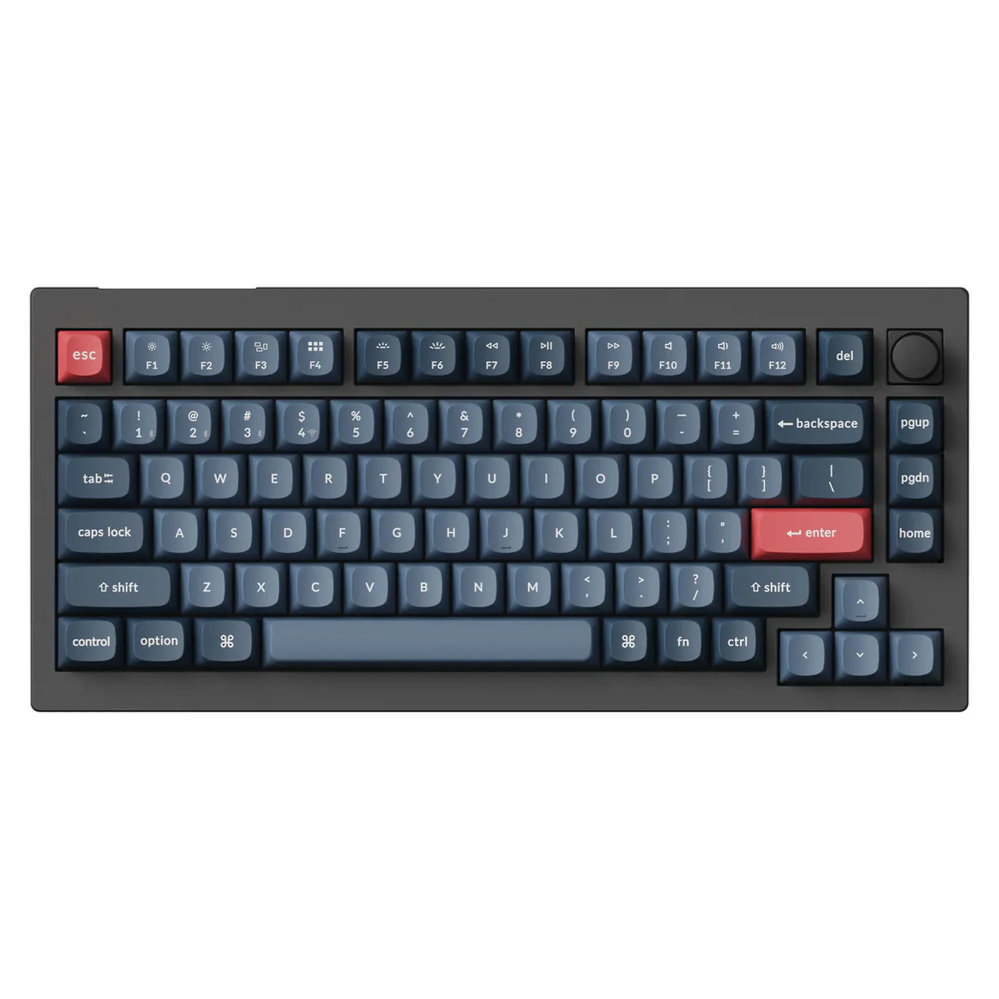 Купити Клавіатура Keychron V1 Max 84 Key RGB Hot-Swap Gateron Jupiter Red Knob (V1MD1_KEYCHRON) Carbon Black - фото 1