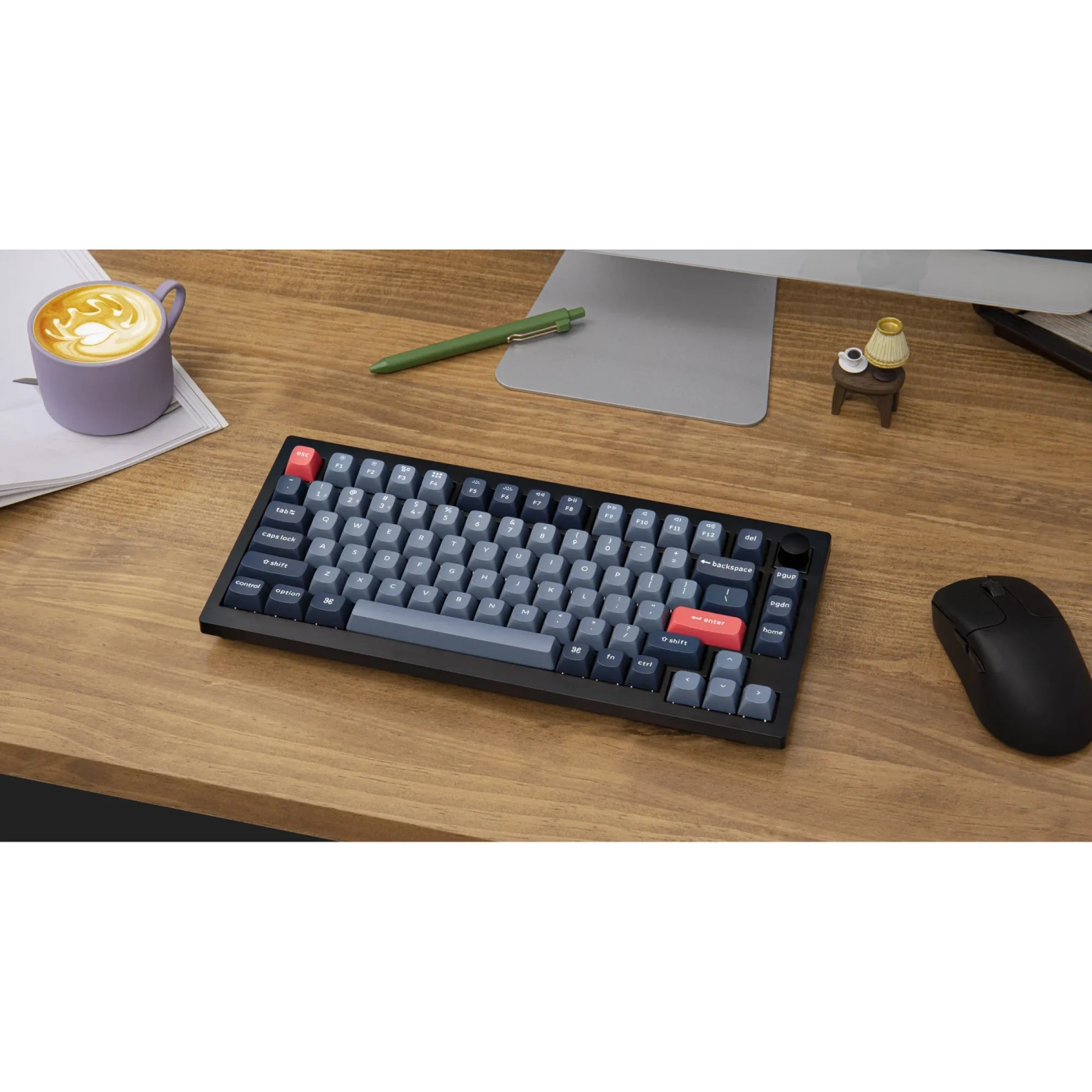 Купити Клавіатура Keychron V1 Max 84 Key RGB Hot-Swap Gateron Jupiter Red Knob (V1MD1_KEYCHRON) Carbon Black - фото 8