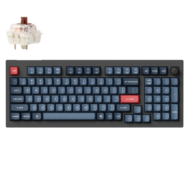 Купити Клавіатура Keychron V5 Max 100 Key RGB Hot-Swap Gateron Jupiter Brown (V5M-D3-UA) Black - фото 2