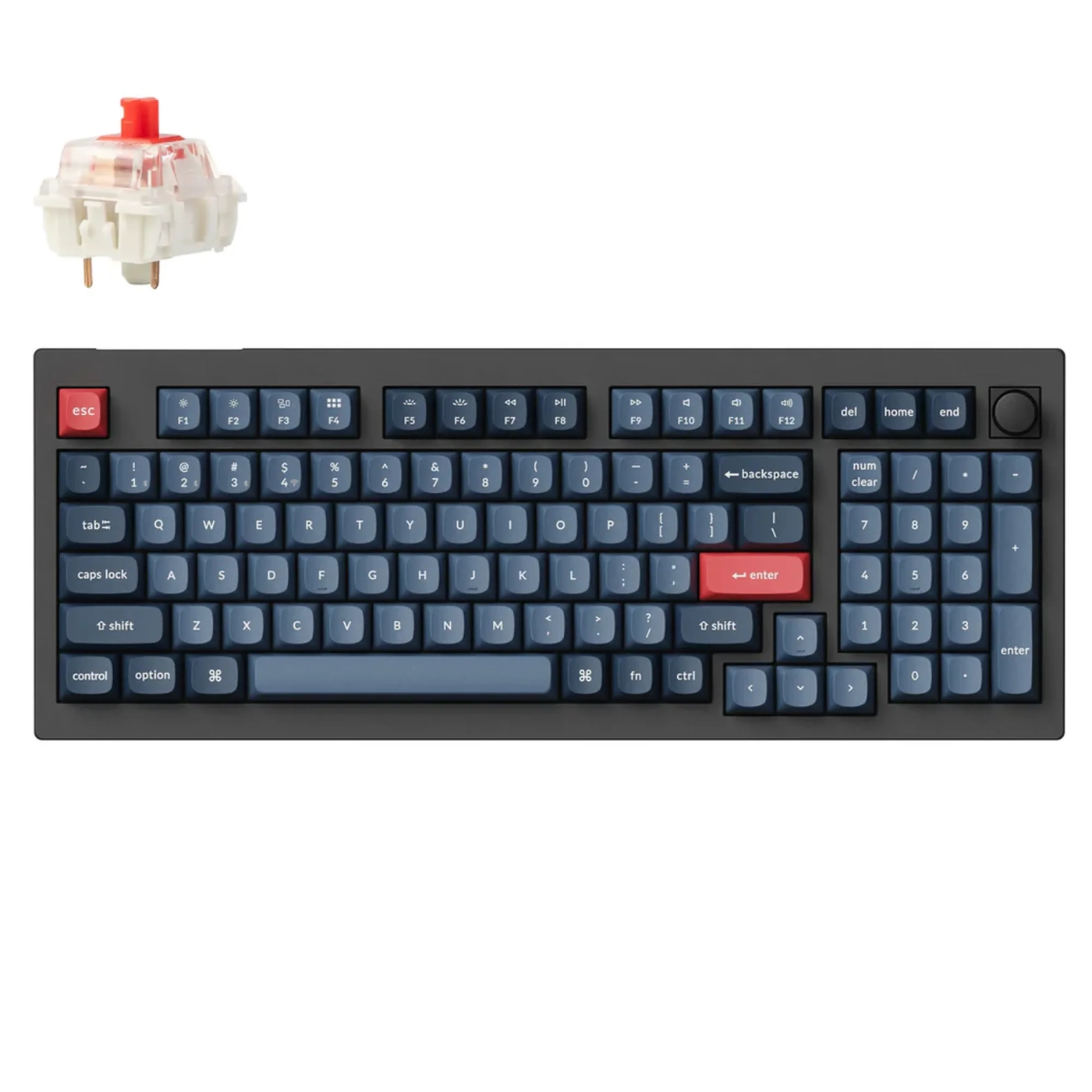 Купить Клавиатура Keychron V5 Max 100 Key RGB Hot-Swap Gateron Jupiter Red (V5M-D1-UA) Black - фото 2