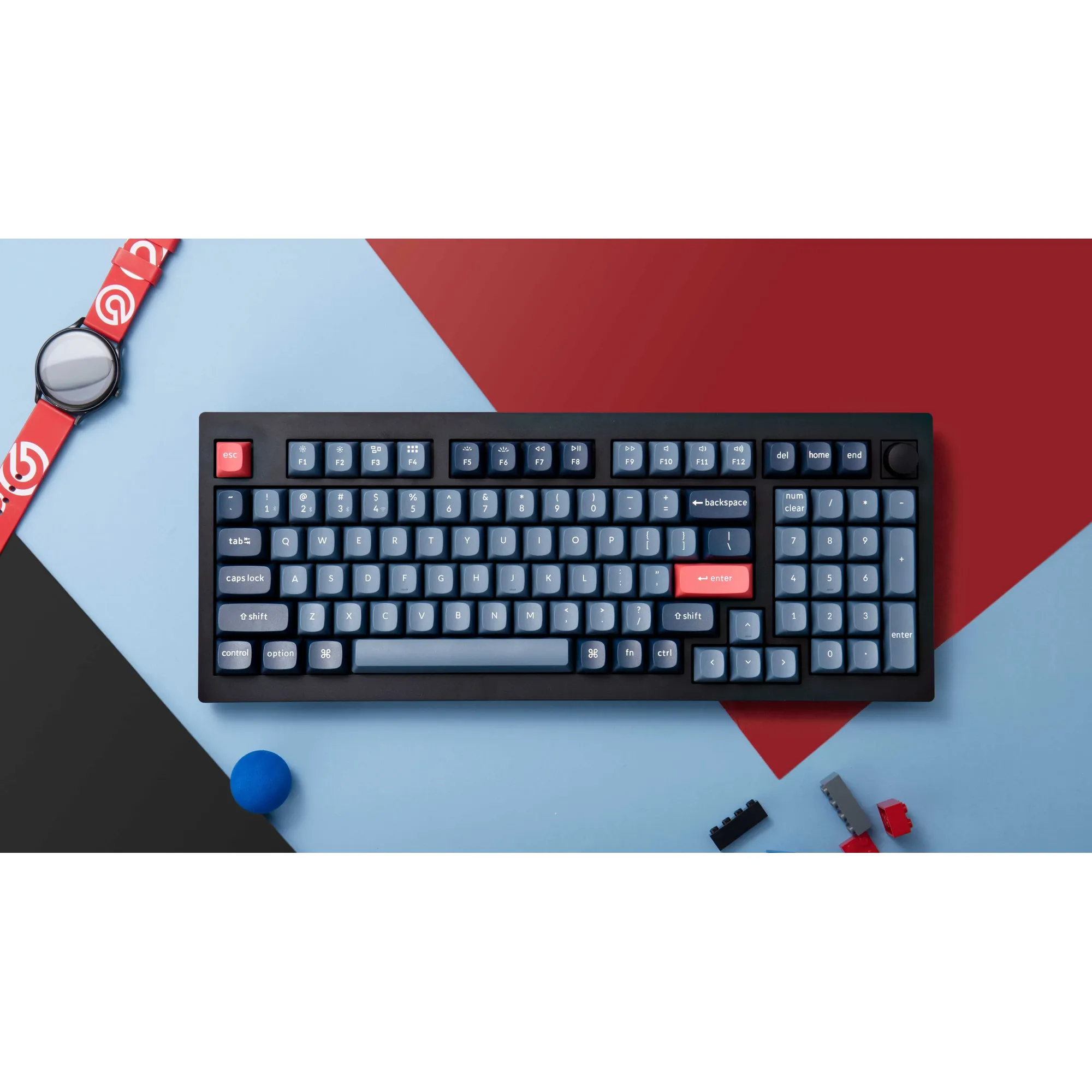 Купить Клавиатура Keychron V5 Max 100 Key RGB Hot-Swap Gateron Jupiter Red (V5M-D1-UA) Black - фото 3