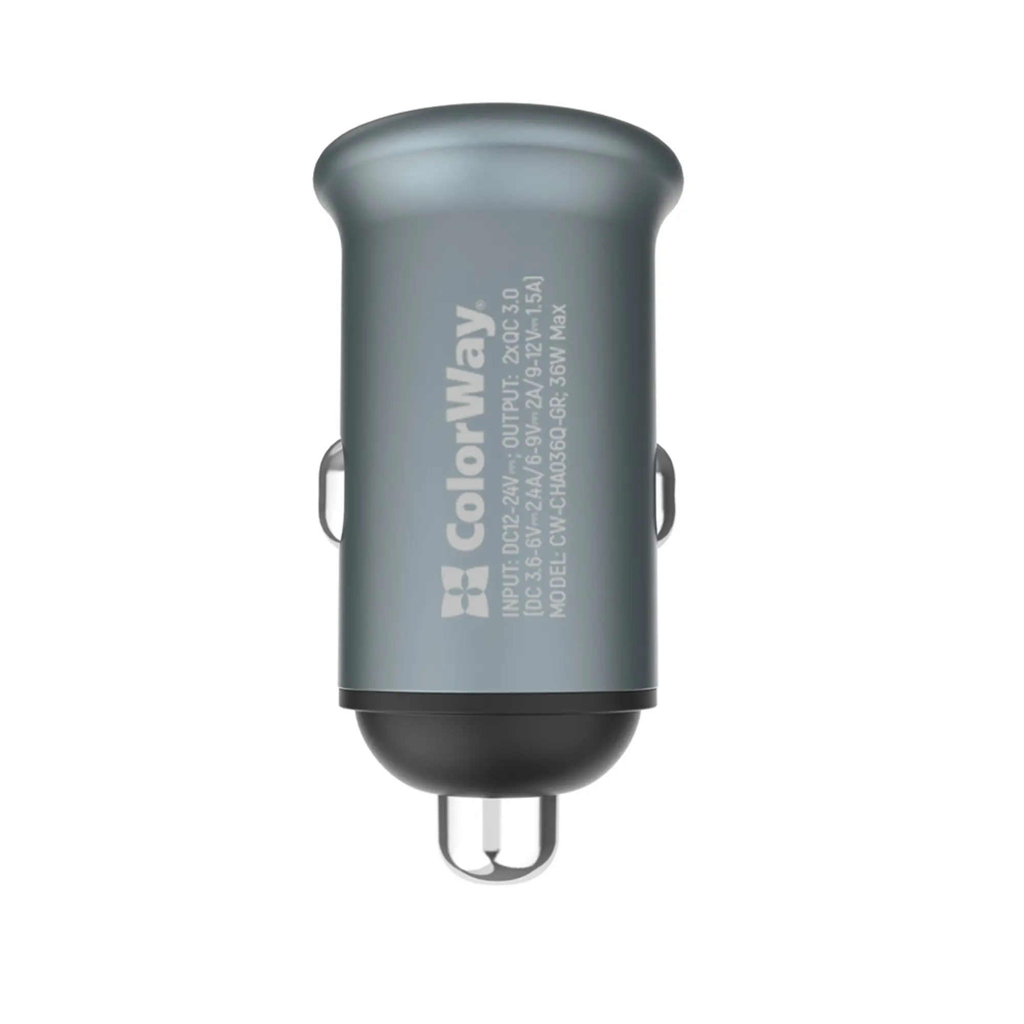 Купить Автомобильное зарядное устройство ColorWay 2USB 36W Grey (CW-CHA036Q-GR) - фото 2