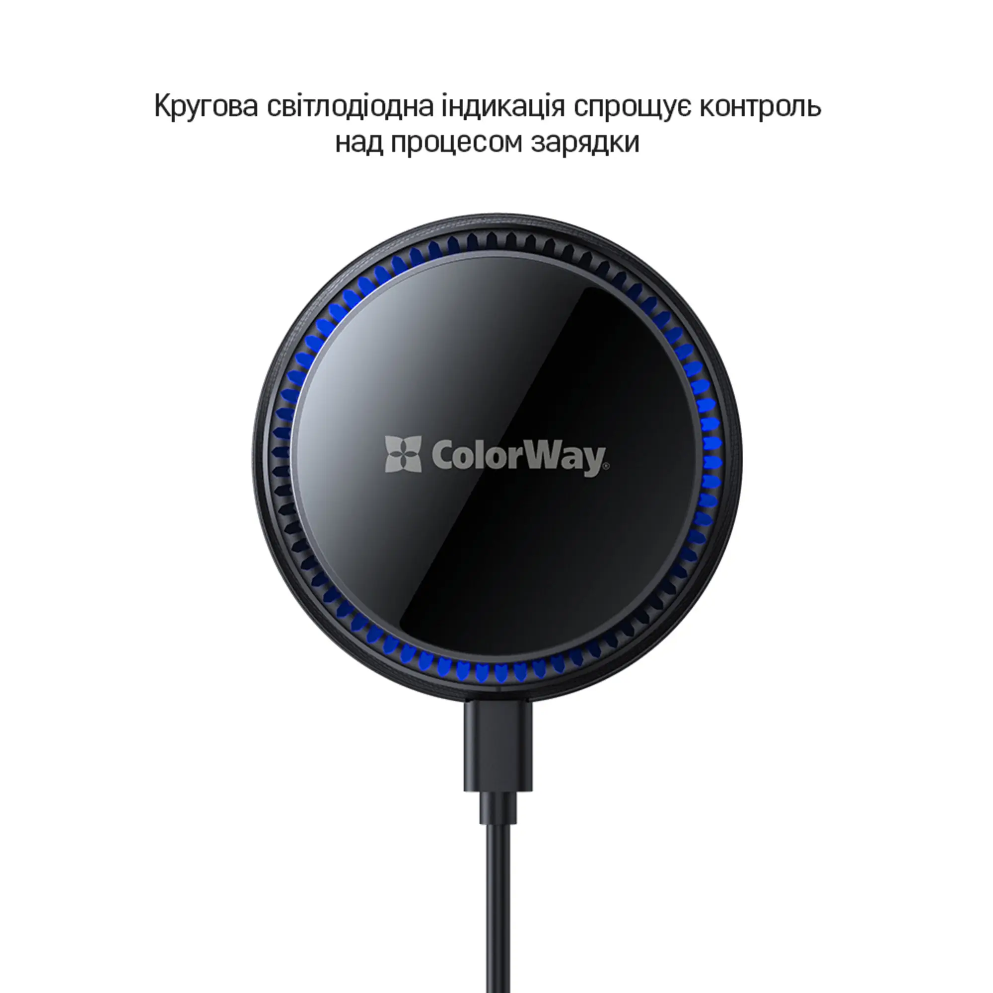 Купити Автомобильное зарядное устройство ColorWay MagSafe 360° Air Vent 15W Black (CW-CHMW041Q-BK) - фото 4