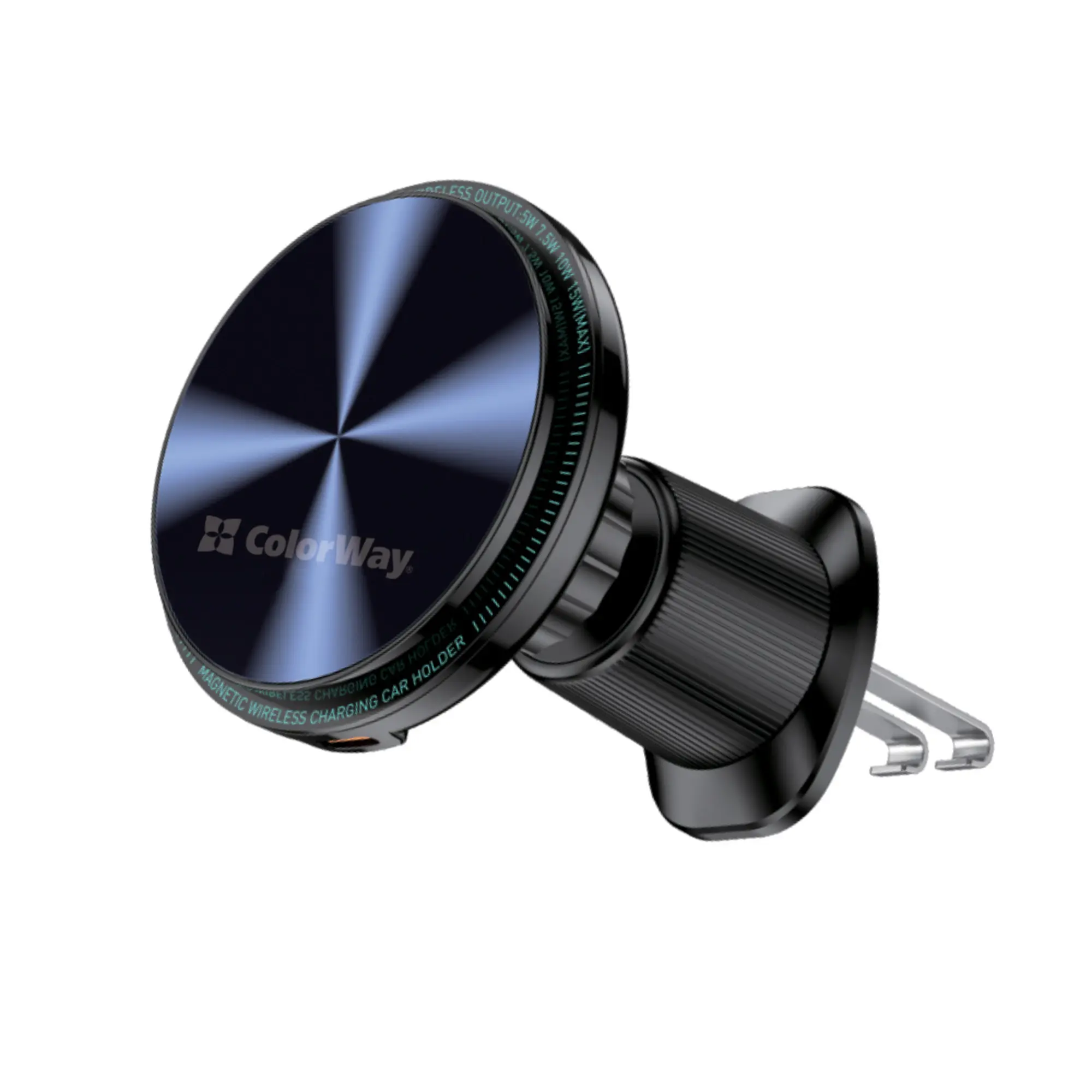 Купить Автомобильное зарядное устройство ColorWay MagSafe 360° Air Vent-2 15W Black (CW-CHMW042Q-BK) - фото 1