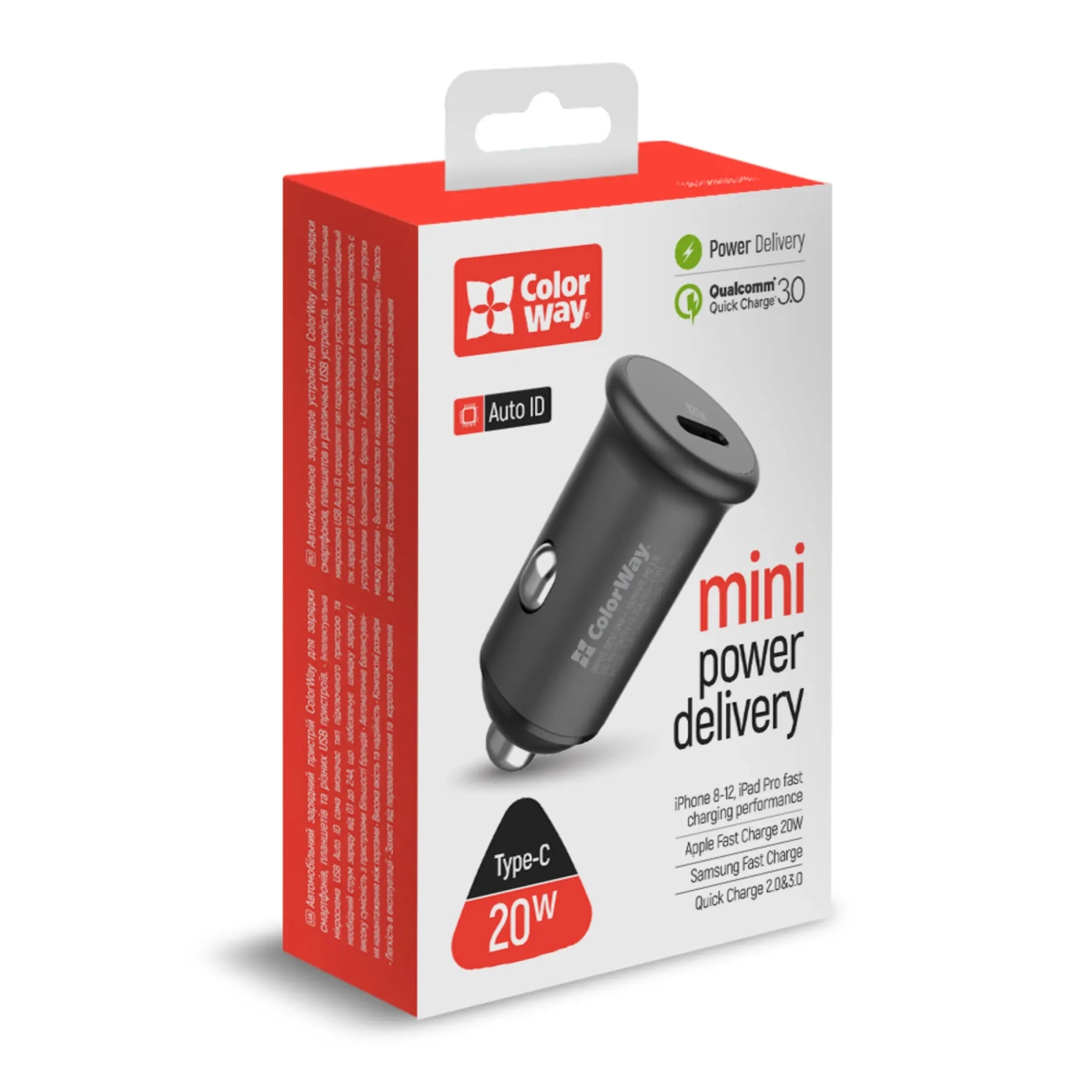 Купити Автомобильное зарядное устройство ColorWay USB-C 20W Gray (CW-CHA028PD-GR) - фото 5