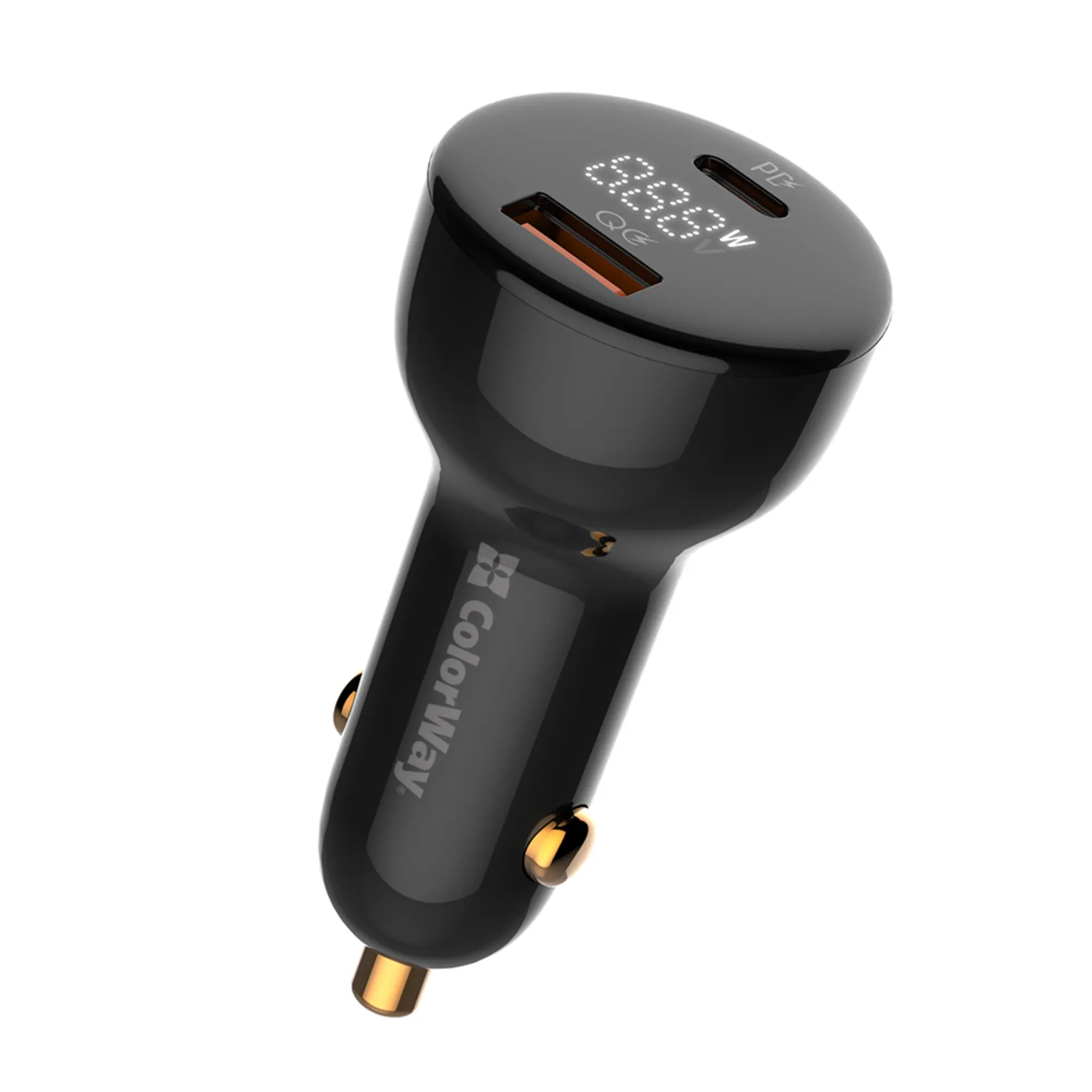 Купить Автомобильное зарядное устройство ColorWay USB-C+USB 100W Black (CW-CHA044PD-BK) - фото 1