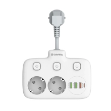 Купити Мережевий фільтр ColorWay 2 розетки + 4 USB (3 USB + USB-C/20W) 2.5см White (CW-CHE24PDW) - фото 4