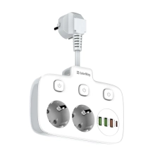 Купити Мережевий фільтр ColorWay 2 розетки + 4 USB (3 USB + USB-C/20W) 2.5см White (CW-CHE24PDW) - фото 5