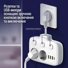 Купити Мережевий фільтр ColorWay 2 розетки + 4 USB (3 USB + USB-C/20W) 2.5см White (CW-CHE24PDW) - фото 15