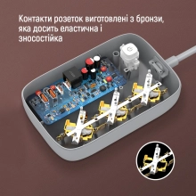 Купити Мережевий фільтр ColorWay 3 розетки + 4 USB (2 USB + 2 USB-C/65W) 2м White (CW-CHE34PDW) - фото 13