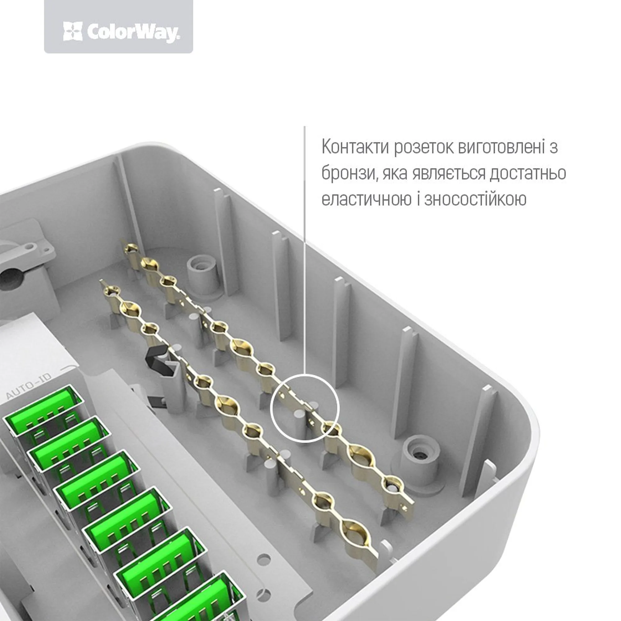 Купить Сетевой фильтр ColorWay 3 розетки + 6 USB 1.8м Black (CW-CHE36B) - фото 6