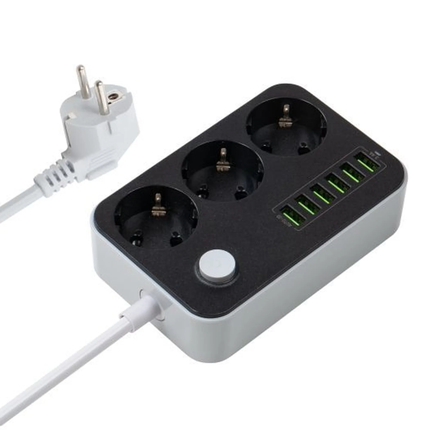 Купить Сетевой фильтр ColorWay 3 розетки + 6 USB 1.8м Black (CW-CHE36B) - фото 1
