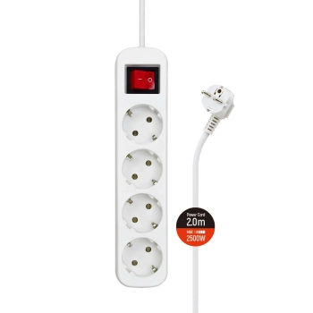 Купить Сетевой фильтр ColorWay 4 розетки 2м White (CW-PSEA42W) - фото 1