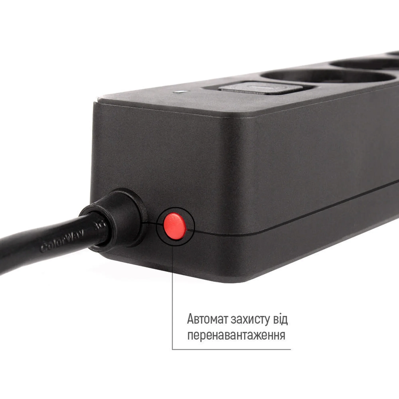 Купити Мережевий фільтр ColorWay 4 розетки + 3 USB (2 USB + USB-C/24W) 2м Black (CW-CHE432PDB) - фото 8