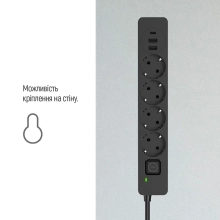 Купити Мережевий фільтр ColorWay 4 розетки + 3 USB (2 USB + USB-C/24W) 2м Black (CW-CHE432PDB) - фото 15
