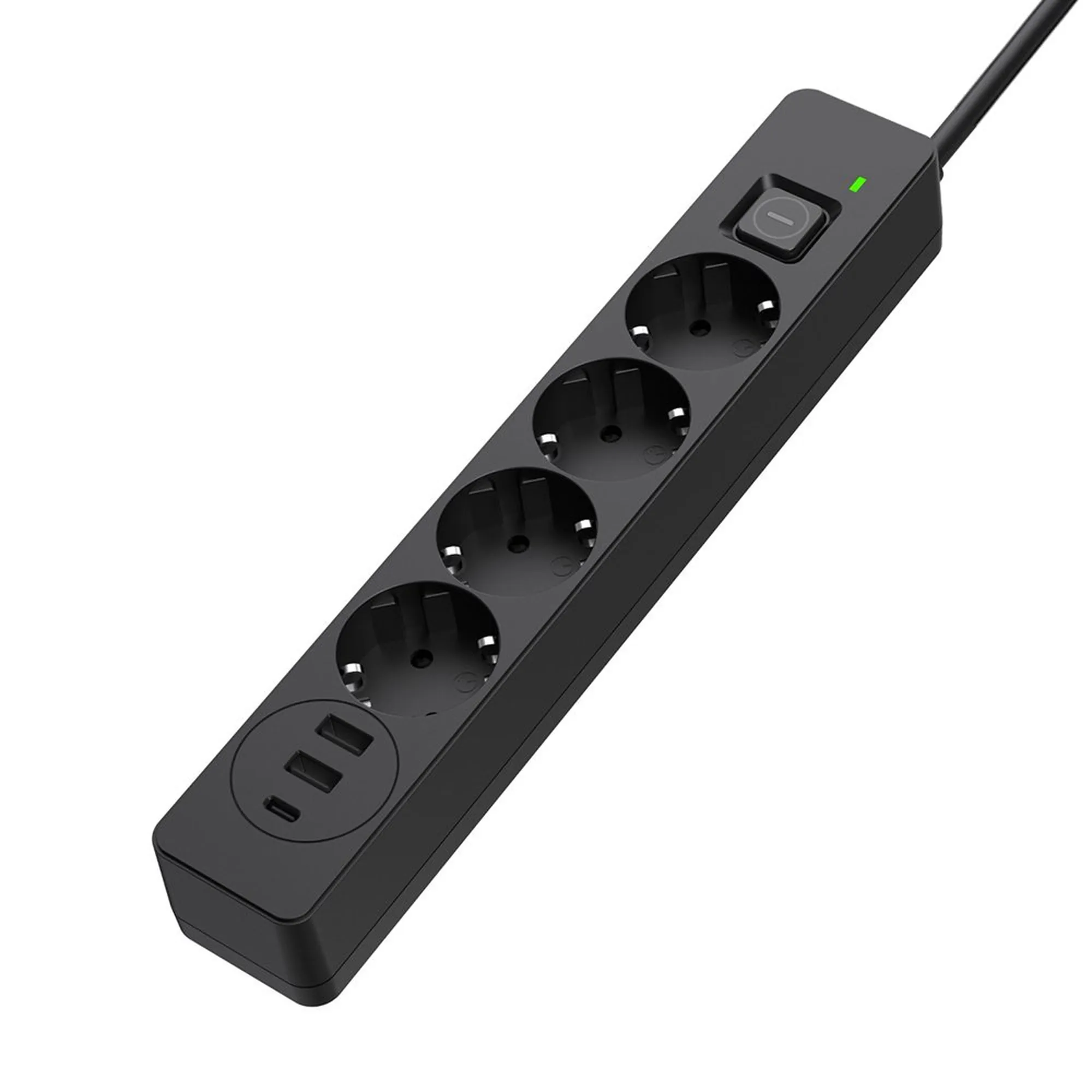 Купити Мережевий фільтр ColorWay 4 розетки + 3 USB (2 USB + USB-C/24W) 5м Black (CW-CHE435PDB) - фото 1