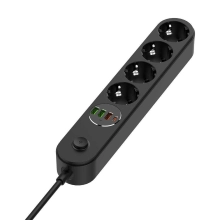 Купить Сетевой фильтр ColorWay 4 розетки + 4 USB ( USB-C + 3 USB/45W) 2м Black (CW-CHE44PDB) - фото 3