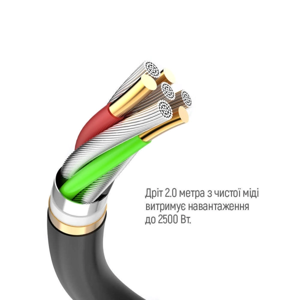 Купить Сетевой фильтр ColorWay 4 розетки + 4 USB ( USB-C + 3 USB/45W) 2м Black (CW-CHE44PDB) - фото 14