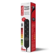 Купить Сетевой фильтр ColorWay 4 розетки + 4 USB ( USB-C + 3 USB/45W) 2м Black (CW-CHE44PDB) - фото 17