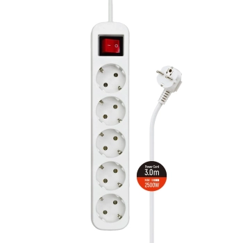 Купить Сетевой фильтр ColorWay 5 розеток 3м White (CW-PSEA53W) - фото 1