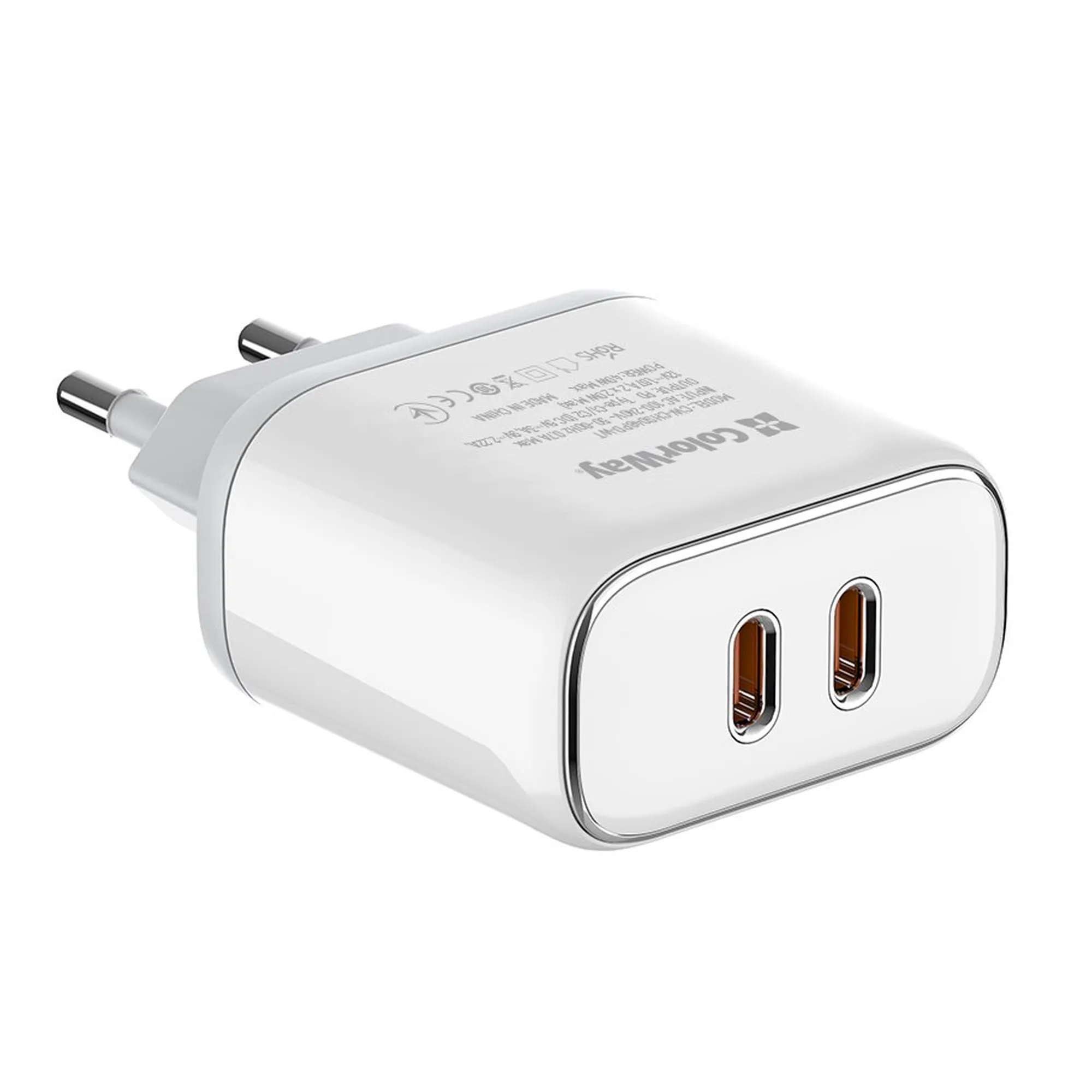 Купити Зарядний пристрій ColorWay 2USB-C 40W 3A White (CW-CHS048PD-WT) - фото 2