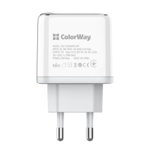 Купити Зарядний пристрій ColorWay 2USB-C 40W 3A White (CW-CHS048PD-WT) - фото 5