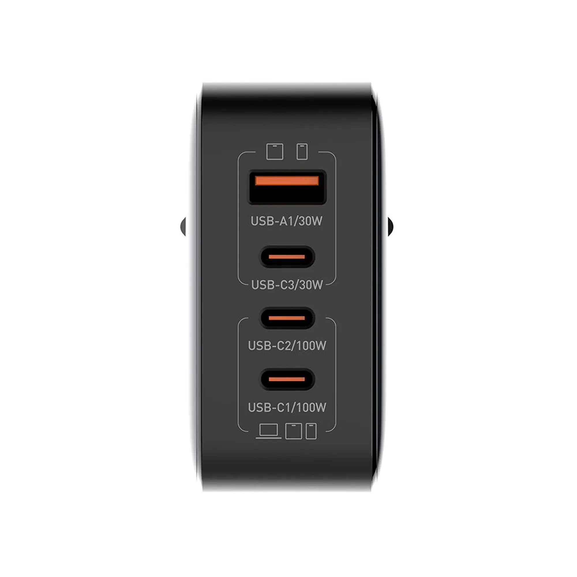Купити Зарядний пристрій ColorWay 3USB-C+USB 100W GaN Black (CW-CHS047PD-BK) - фото 2