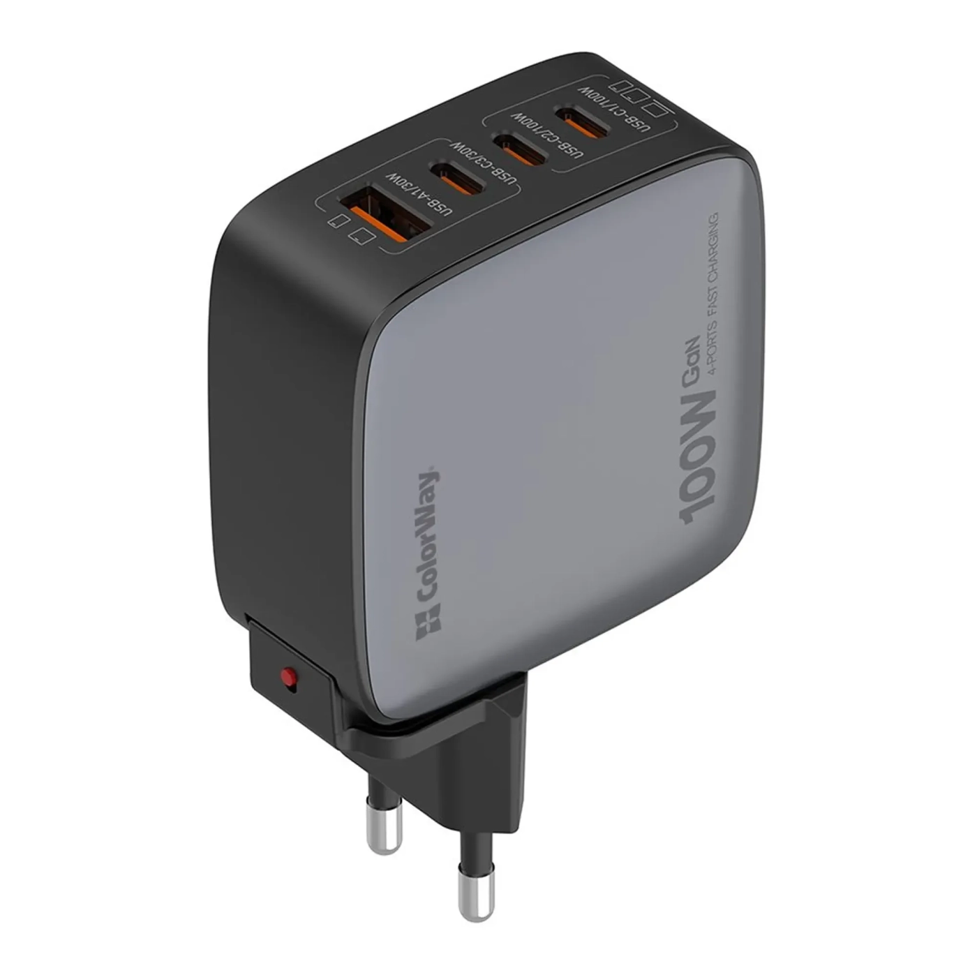 Купити Зарядний пристрій ColorWay 3USB-C+USB 100W GaN Black (CW-CHS047PD-BK) - фото 5