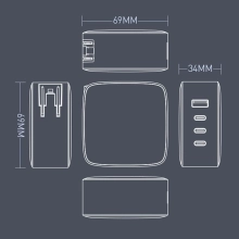 Купити Зарядний пристрій ColorWay 3USB-C+USB 100W GaN Black (CW-CHS047PD-BK) - фото 7