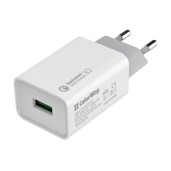 Купить Зарядное устройство ColorWay USB 18W 3A White (CW-CHS013Q-WT) - фото 1